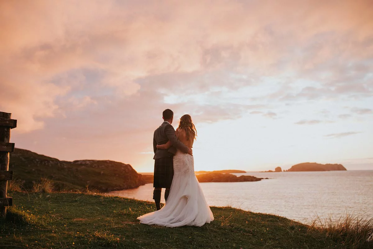 outer hebrides sunset wedding photography